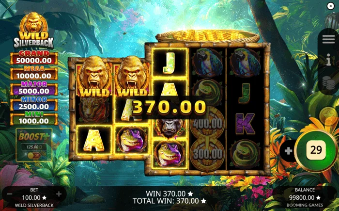 Wild Silverback – základní výhra přes Wild Wild Coin Connect