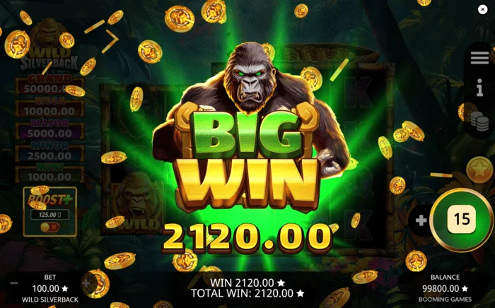 Wild Silverback – velká výhra s nashromážděnými mincemi