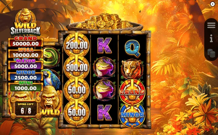 Wild Silverback – herní obrazovka během Free Spins